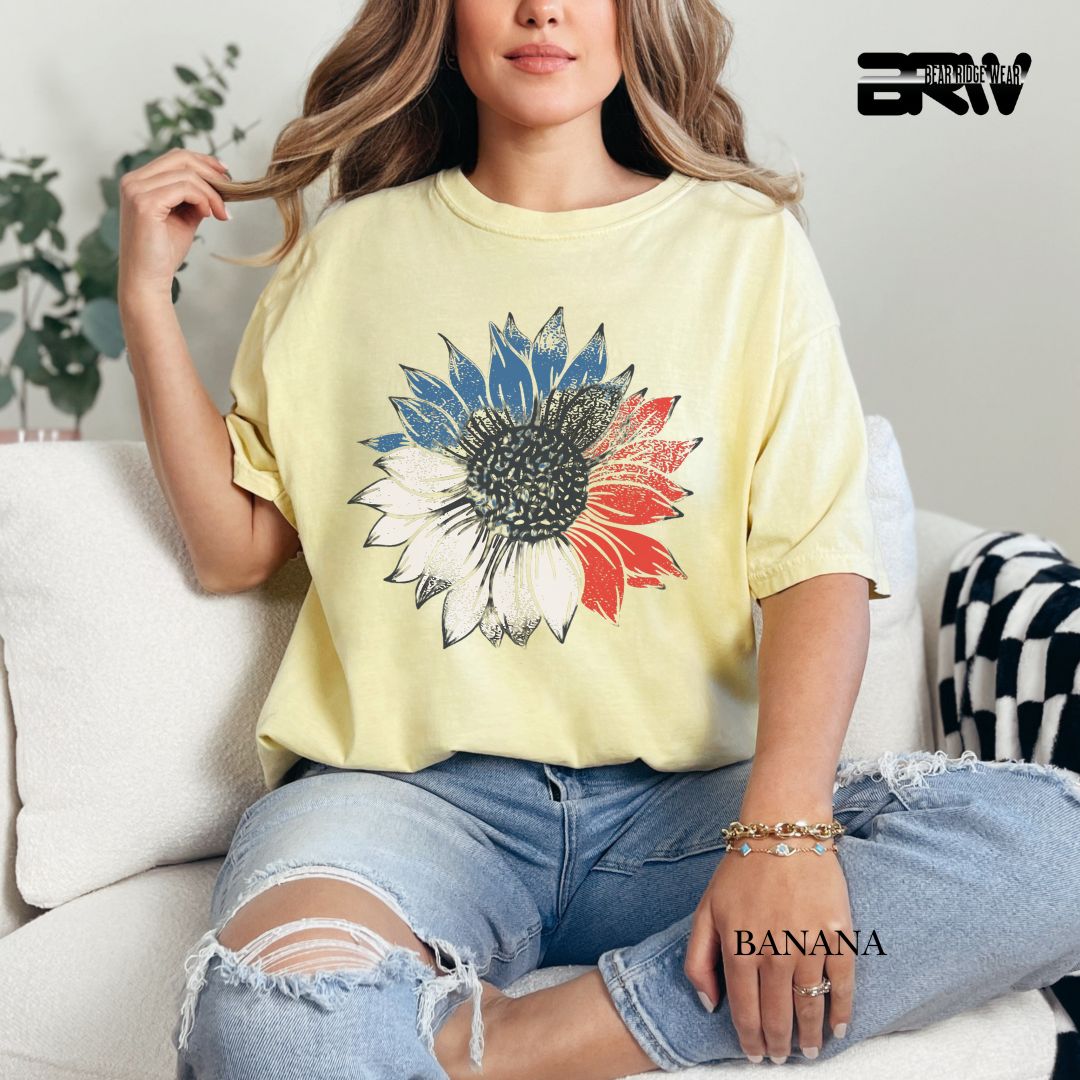 Sunflower- Patriotic Tee