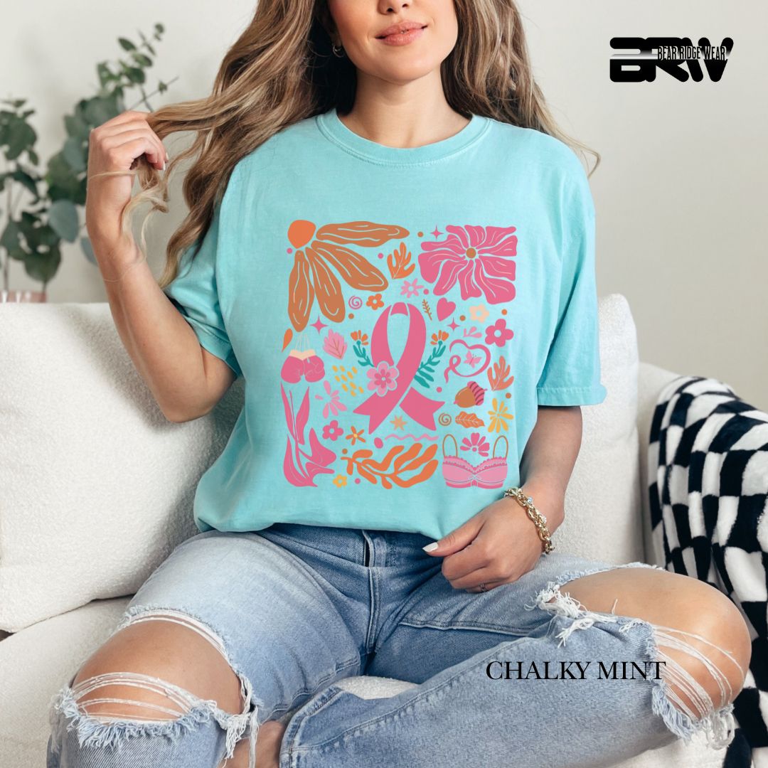 Breast Cancer Boho- Awareness Tees
