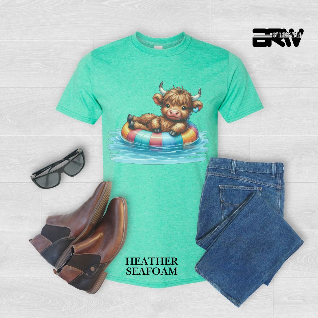 'Highland Cow-Float' Summer Tee