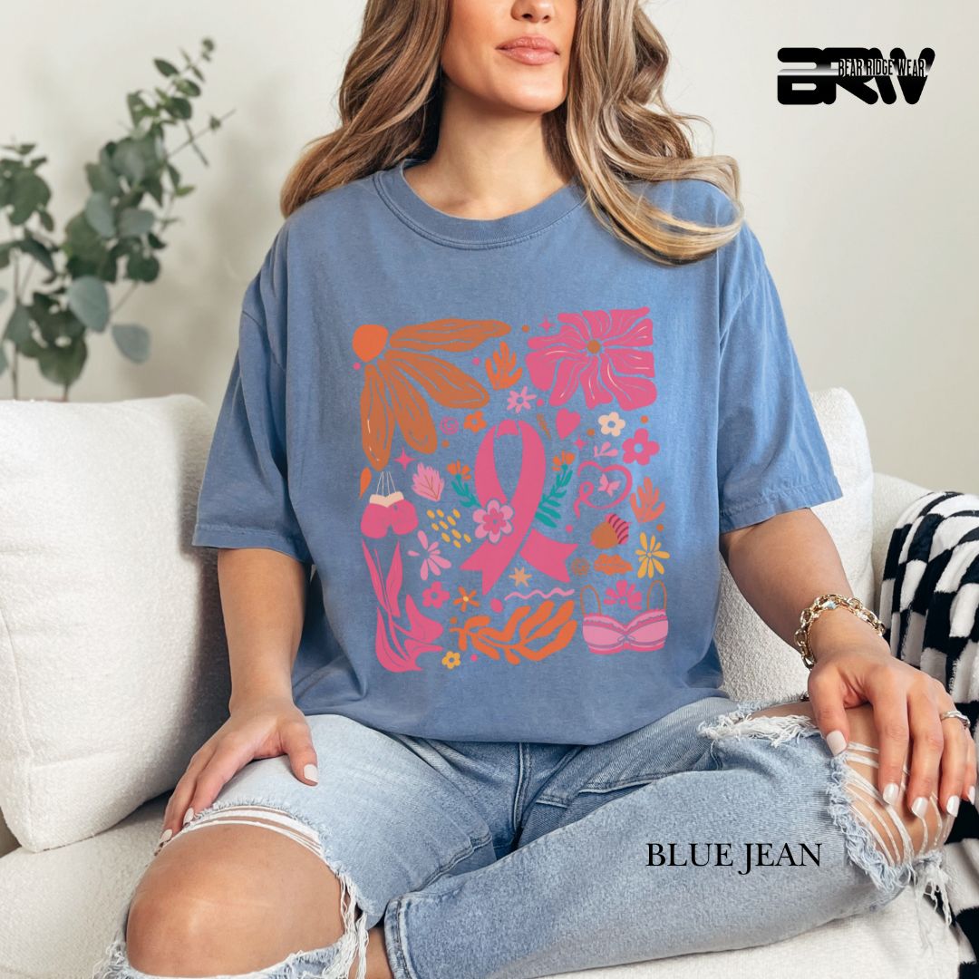 Breast Cancer Boho- Awareness Tees