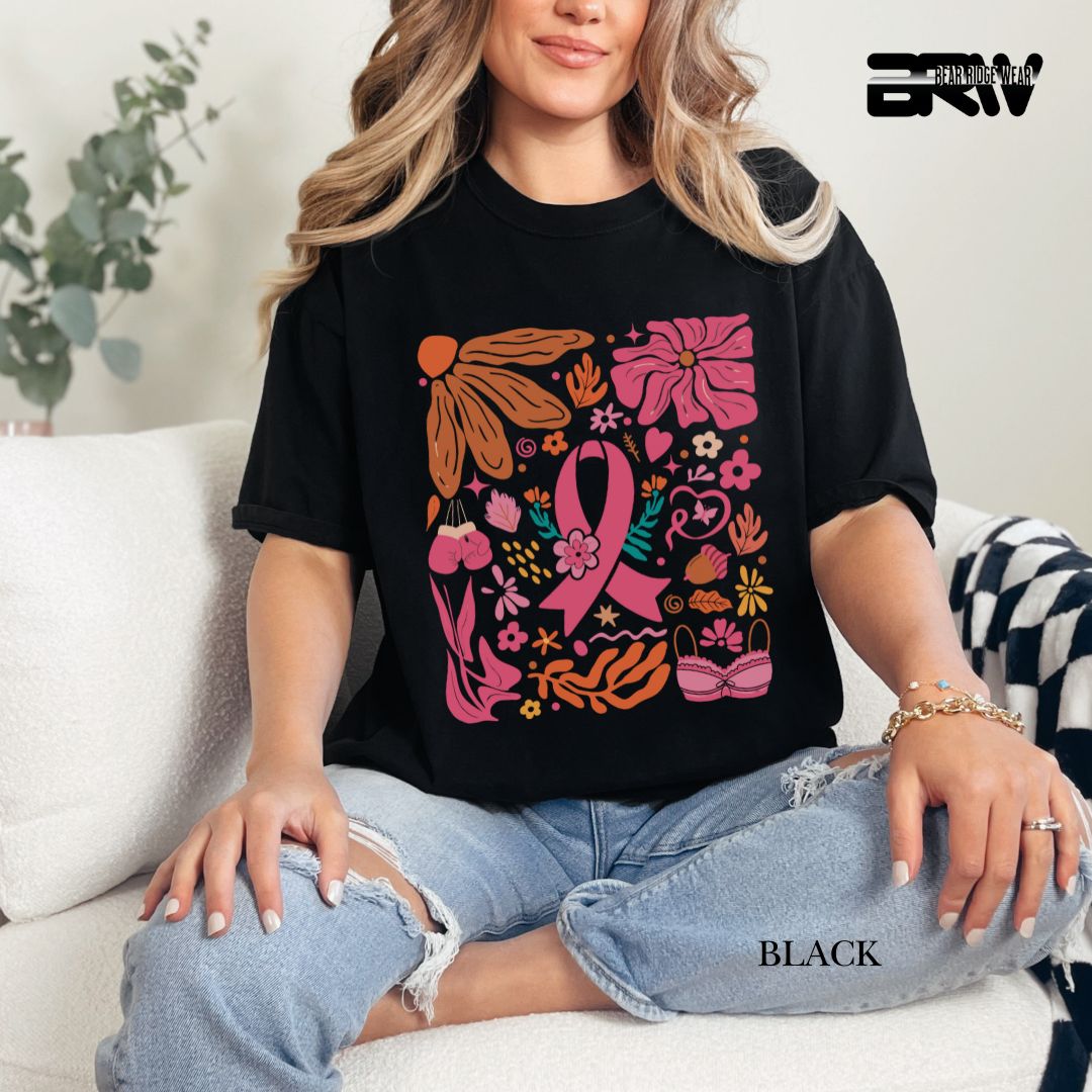 Breast Cancer Boho- Awareness Tees