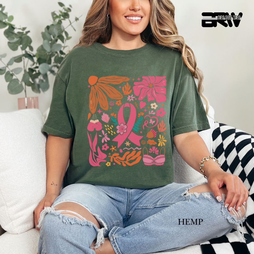 Breast Cancer Boho- Awareness Tees