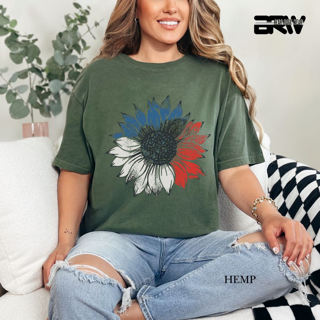 Sunflower- Patriotic Tee