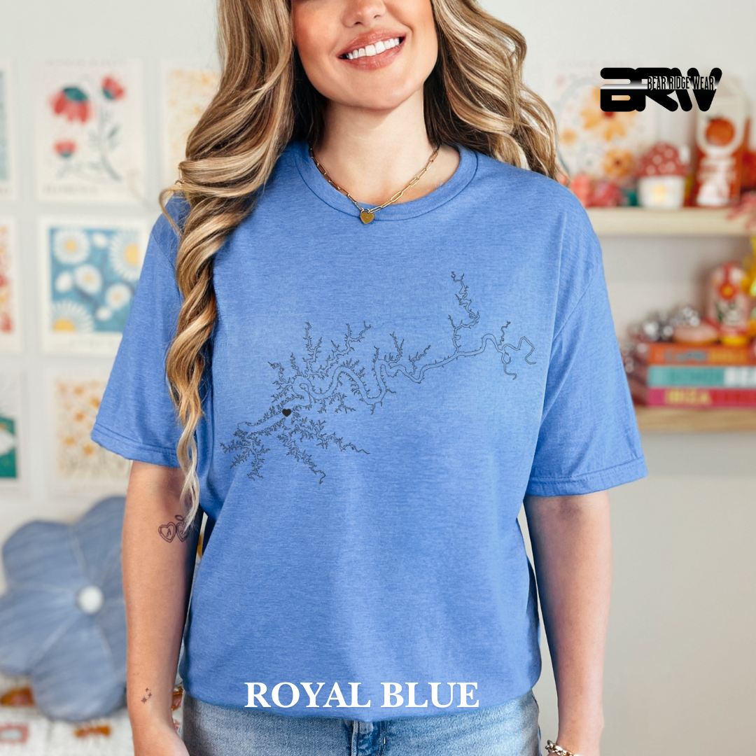 "Minimalist Lake Cumberland" Map Tee