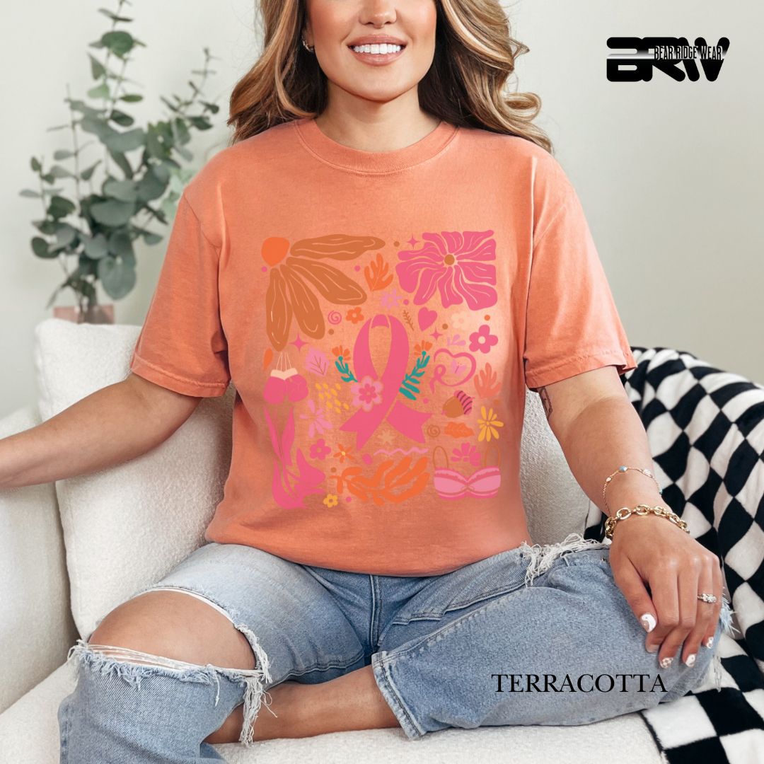 Breast Cancer Boho- Awareness Tees