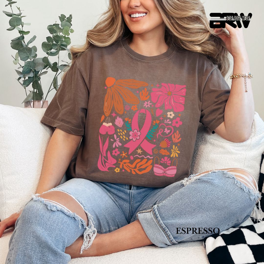 Breast Cancer Boho- Awareness Tees