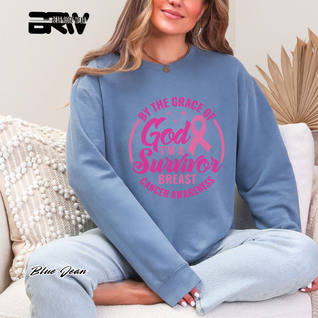 'By The Grace Of God I'm A Survivor' Awareness Long Sleeve Tee
