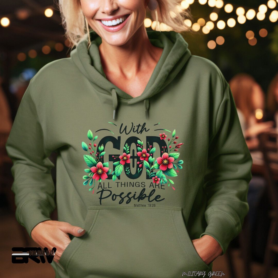 'With God All Things Are Possible' Faith Hoodie