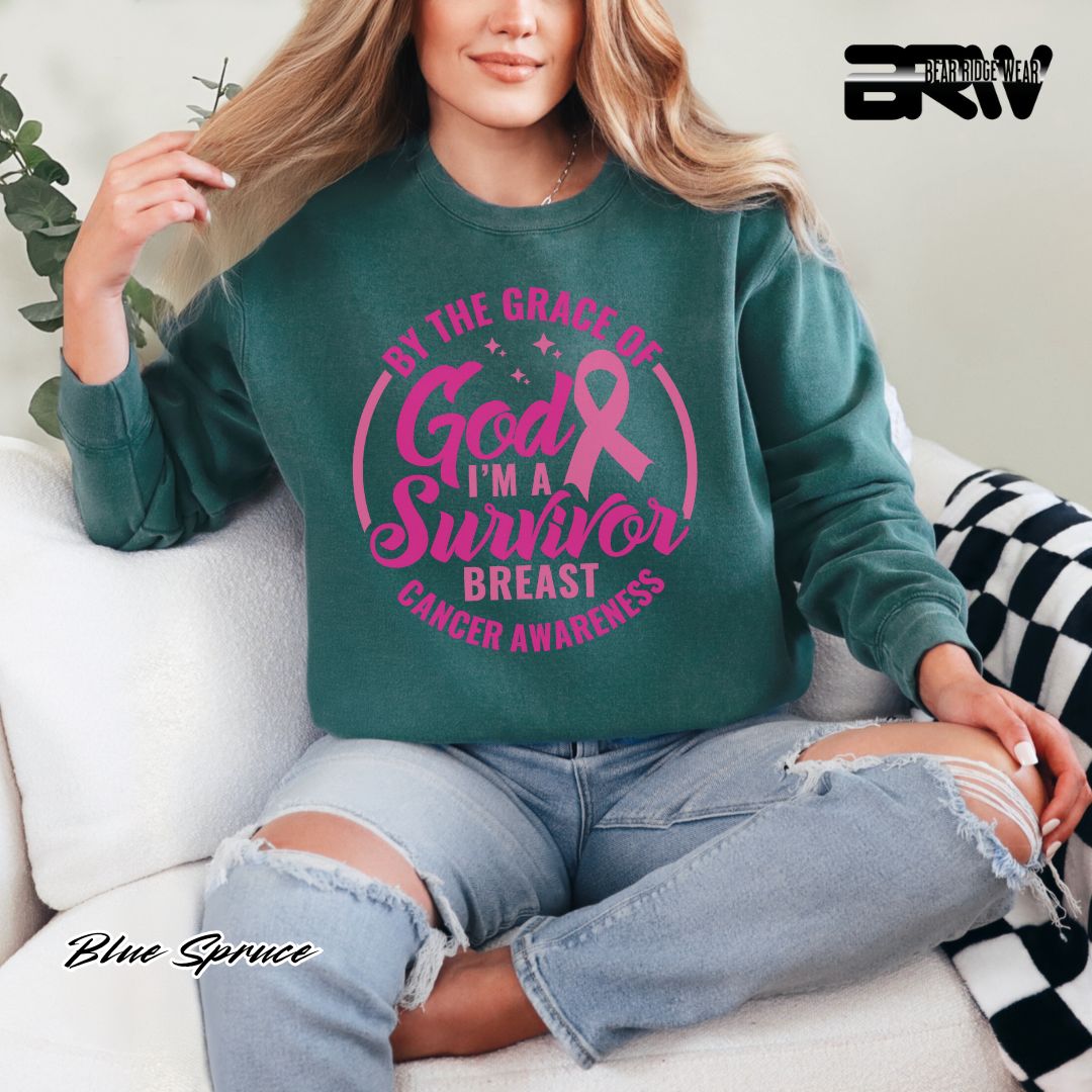 'By The Grace Of God I'm A Survivor' Awareness Long Sleeve Tee