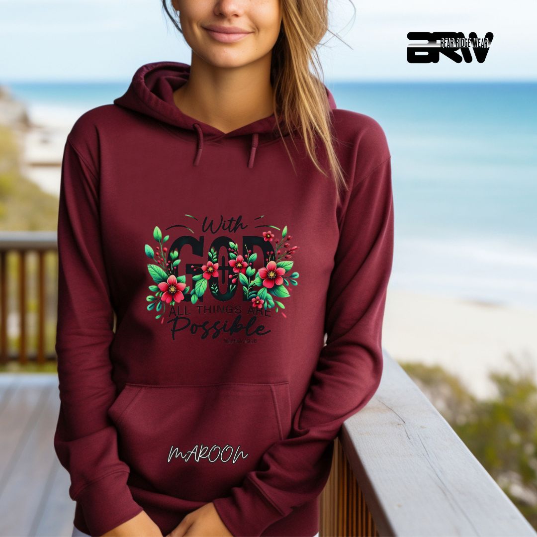 'With God All Things Are Possible' Faith Hoodie