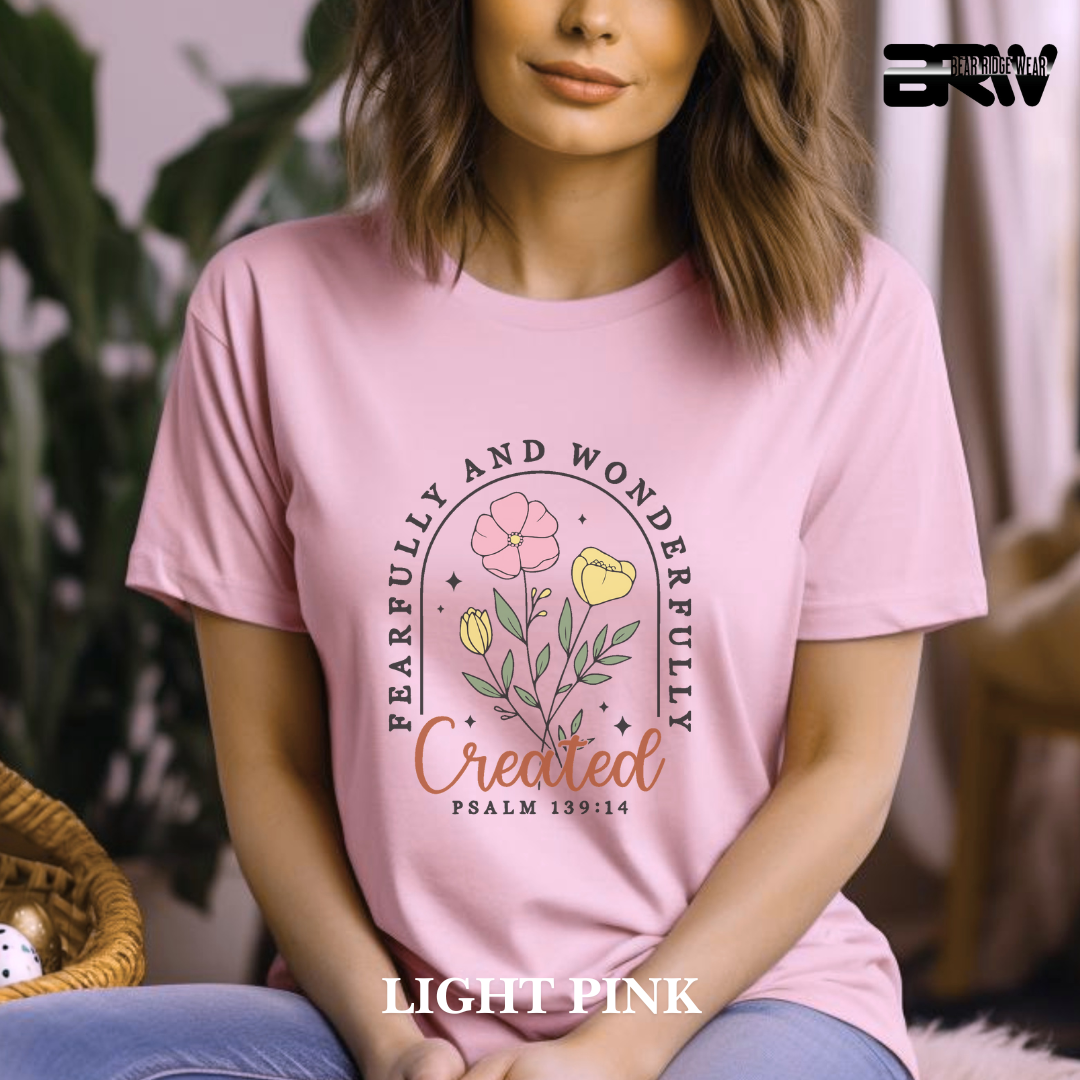 'Fearfully and Wonderfully Created' Faith Tee