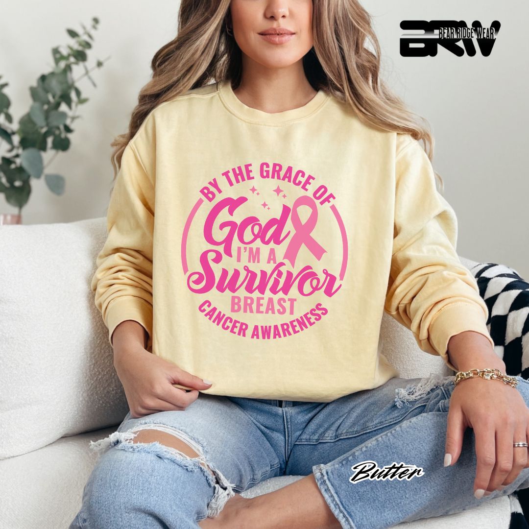 'By The Grace Of God I'm A Survivor' Awareness Long Sleeve Tee