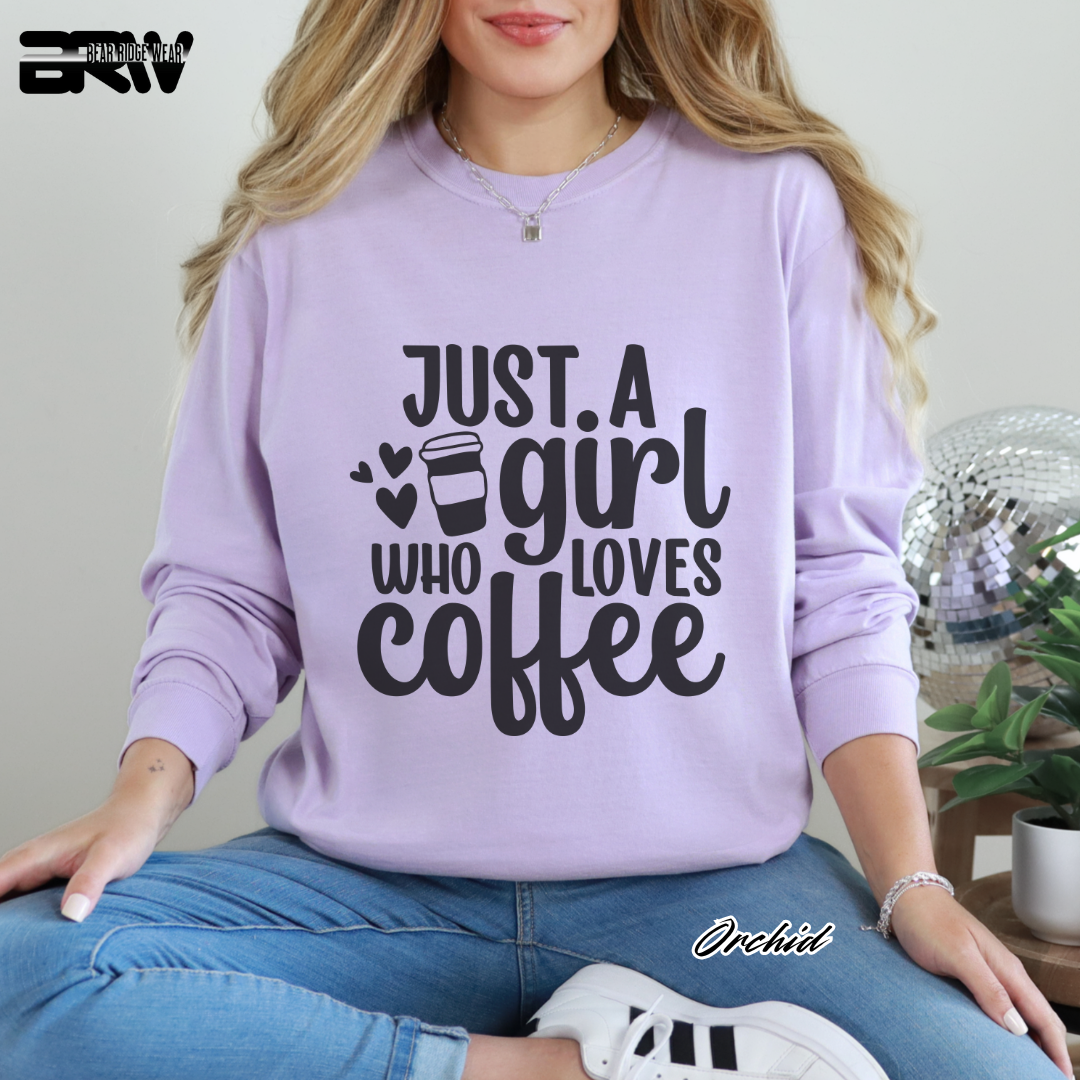 'Just A Girl Who Loves Coffee' Long Sleeve Tee