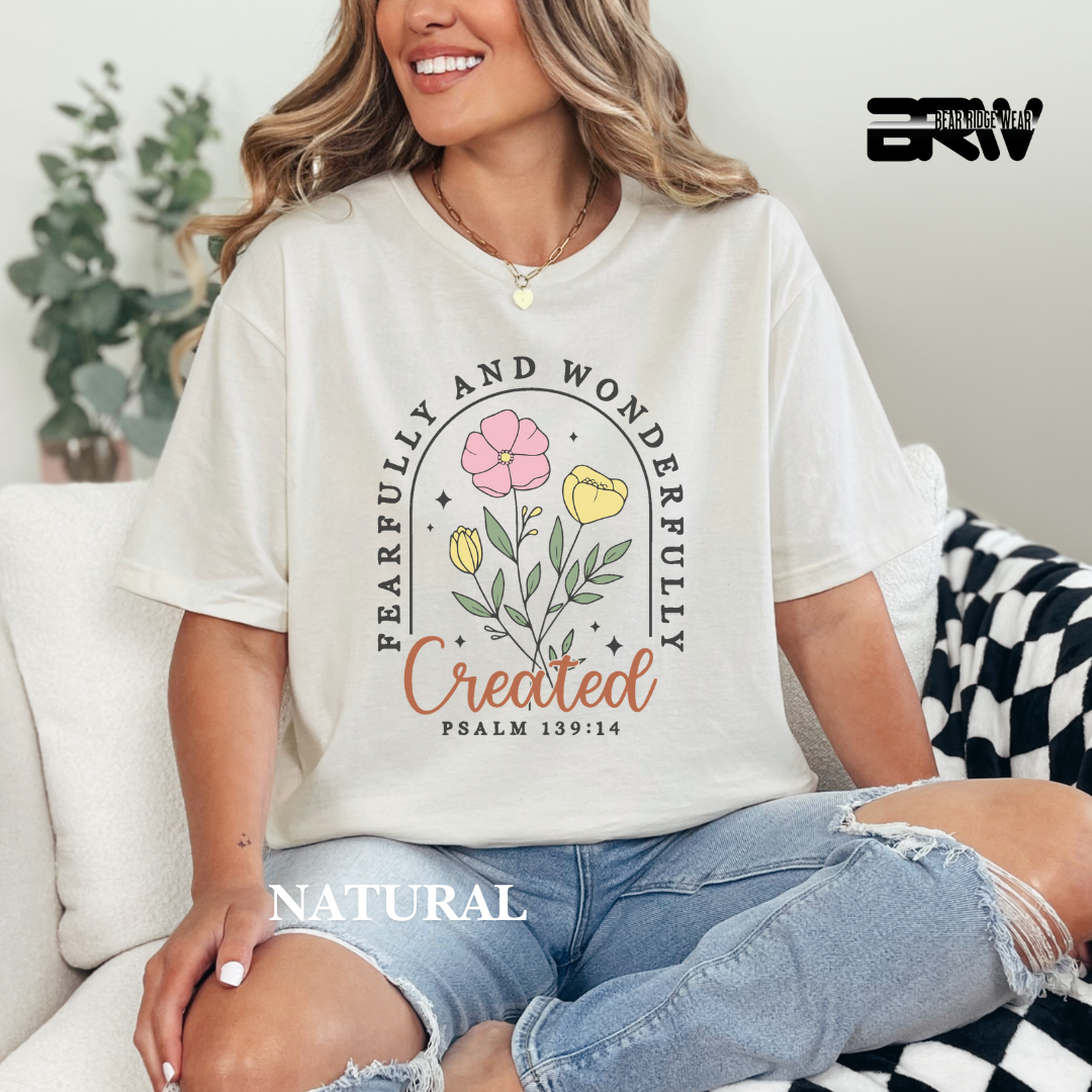 'Fearfully and Wonderfully Created' Faith Tee