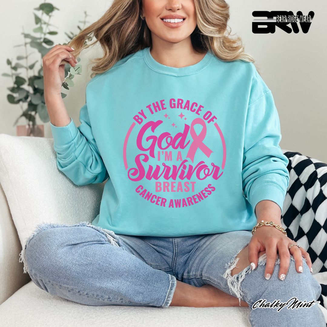 'By The Grace Of God I'm A Survivor' Awareness Long Sleeve Tee
