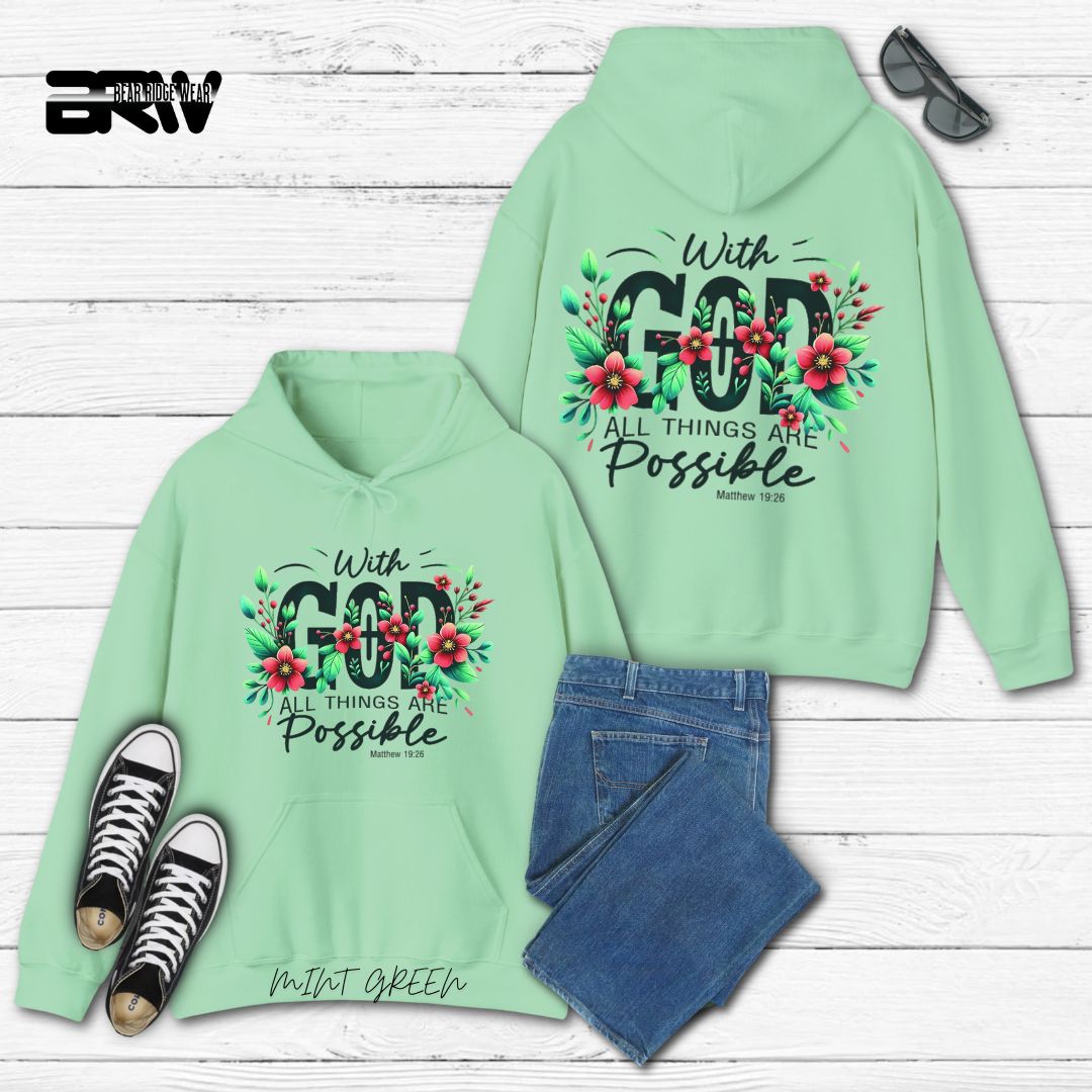 'With God All Things Are Possible' Faith Hoodie