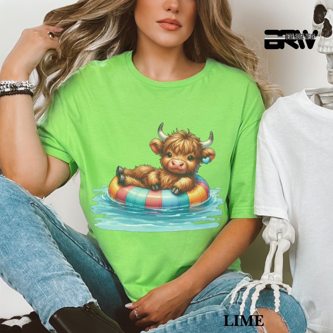 'Highland Cow-Float' Summer Tee