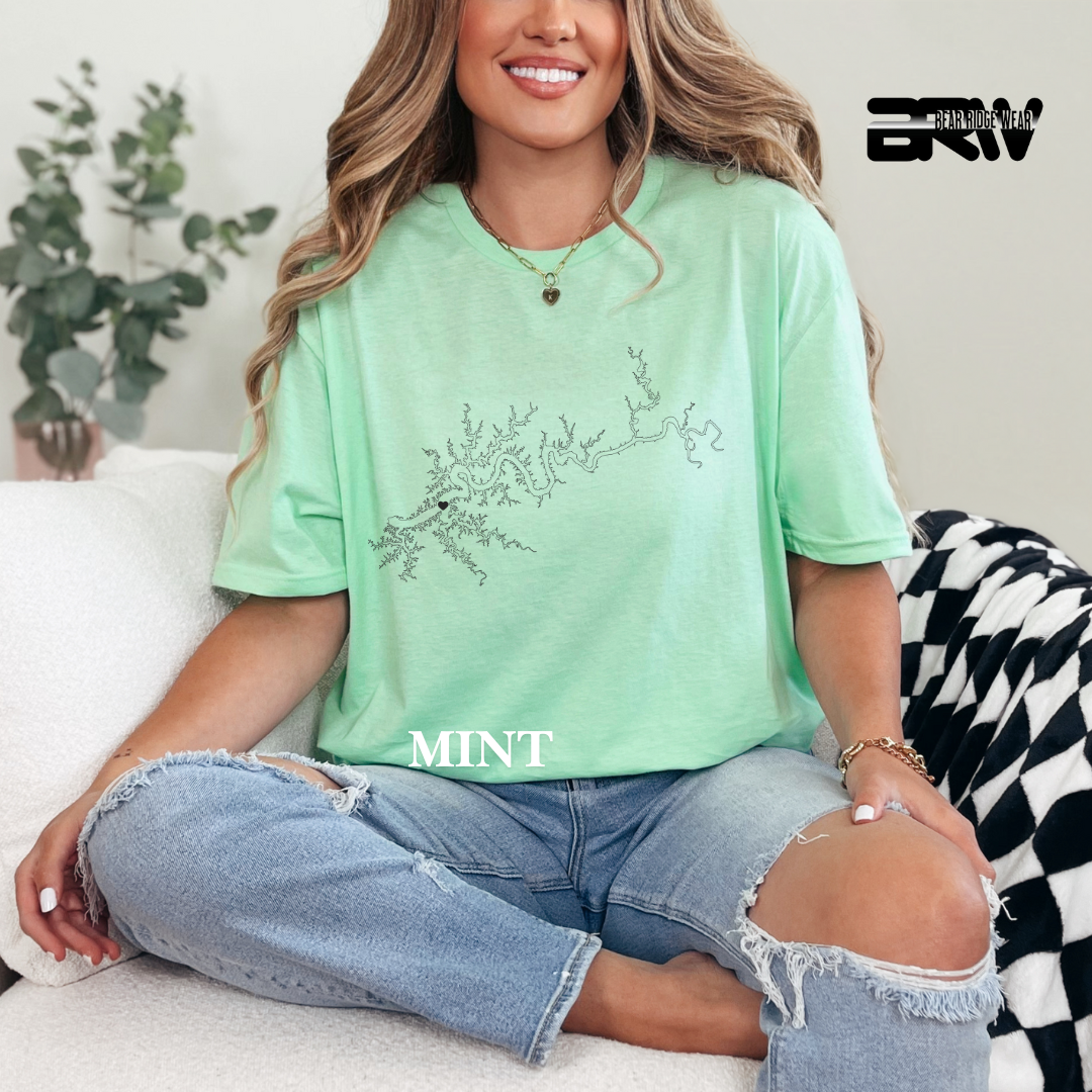 "Minimalist Lake Cumberland" Map Tee