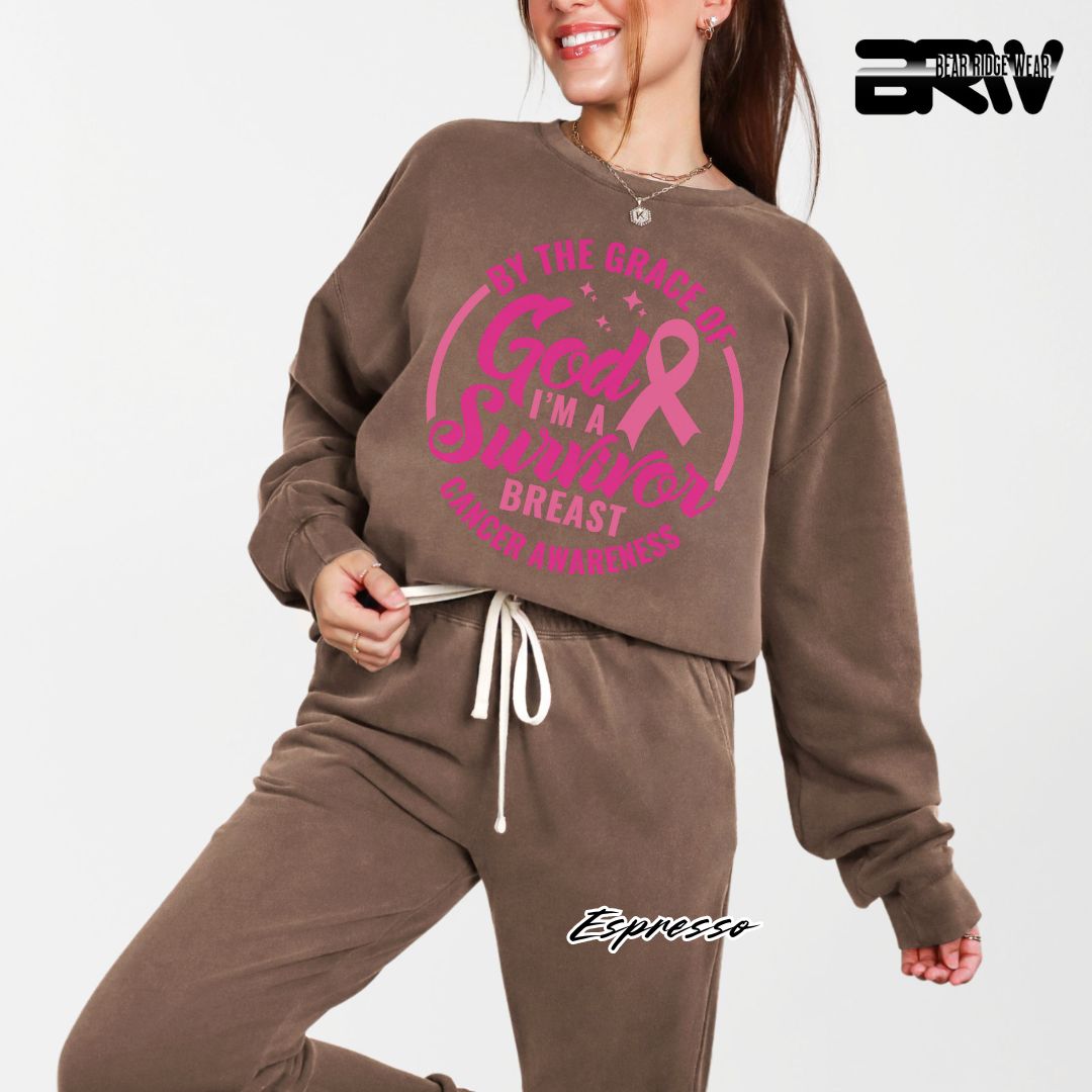 'By The Grace Of God I'm A Survivor' Awareness Long Sleeve Tee