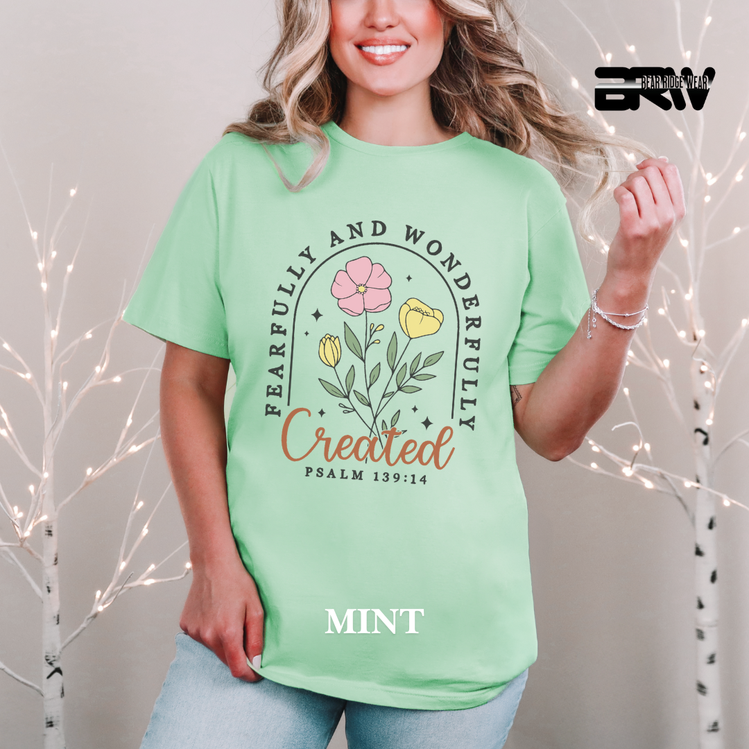 'Fearfully and Wonderfully Created' Faith Tee