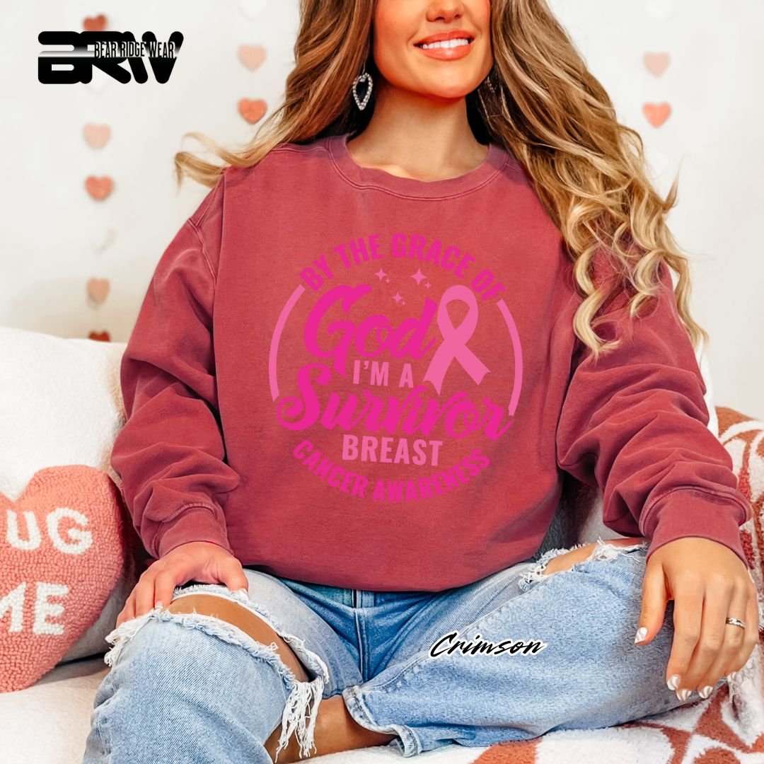'By The Grace Of God I'm A Survivor' Awareness Long Sleeve Tee