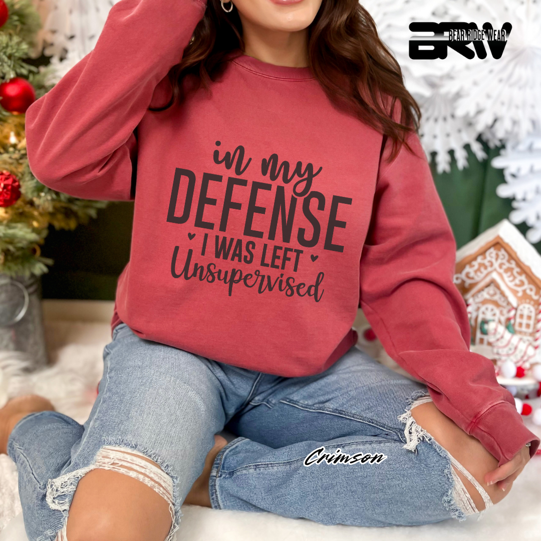 'In my defense, I was left unsupervised' Crewneck Sweatshirt