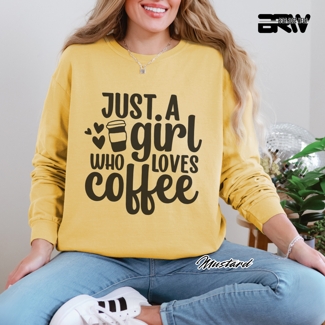 'Just A Girl Who Loves Coffee' Long Sleeve Tee