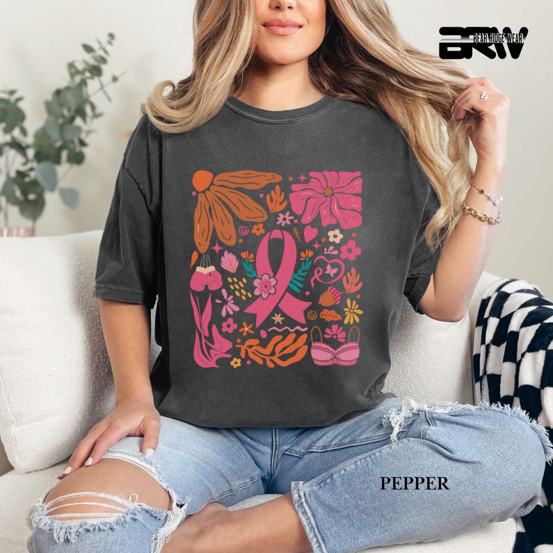 Breast Cancer Boho- Awareness Tees
