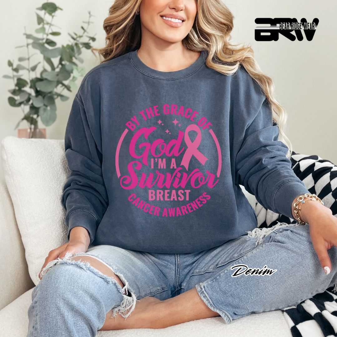 'By The Grace Of God I'm A Survivor' Awareness Long Sleeve Tee