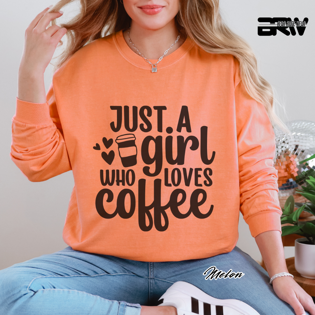 'Just A Girl Who Loves Coffee' Long Sleeve Tee