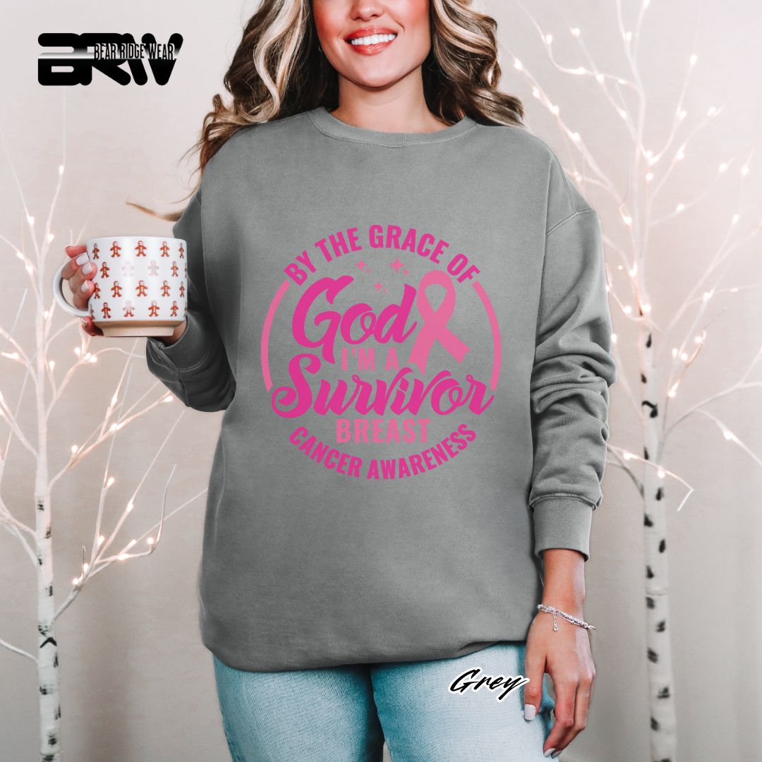 'By The Grace Of God I'm A Survivor' Awareness Long Sleeve Tee