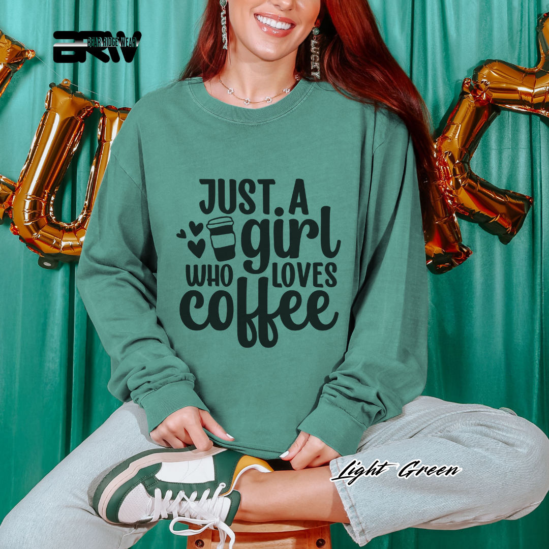 'Just A Girl Who Loves Coffee' Long Sleeve Tee