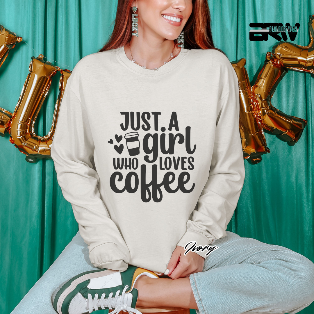 'Just A Girl Who Loves Coffee' Long Sleeve Tee