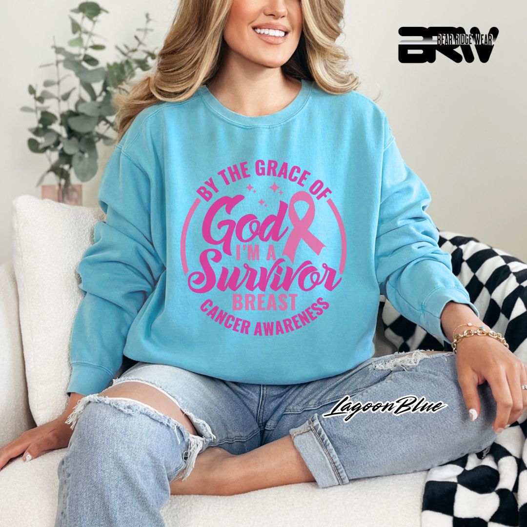 'By The Grace Of God I'm A Survivor' Awareness Long Sleeve Tee
