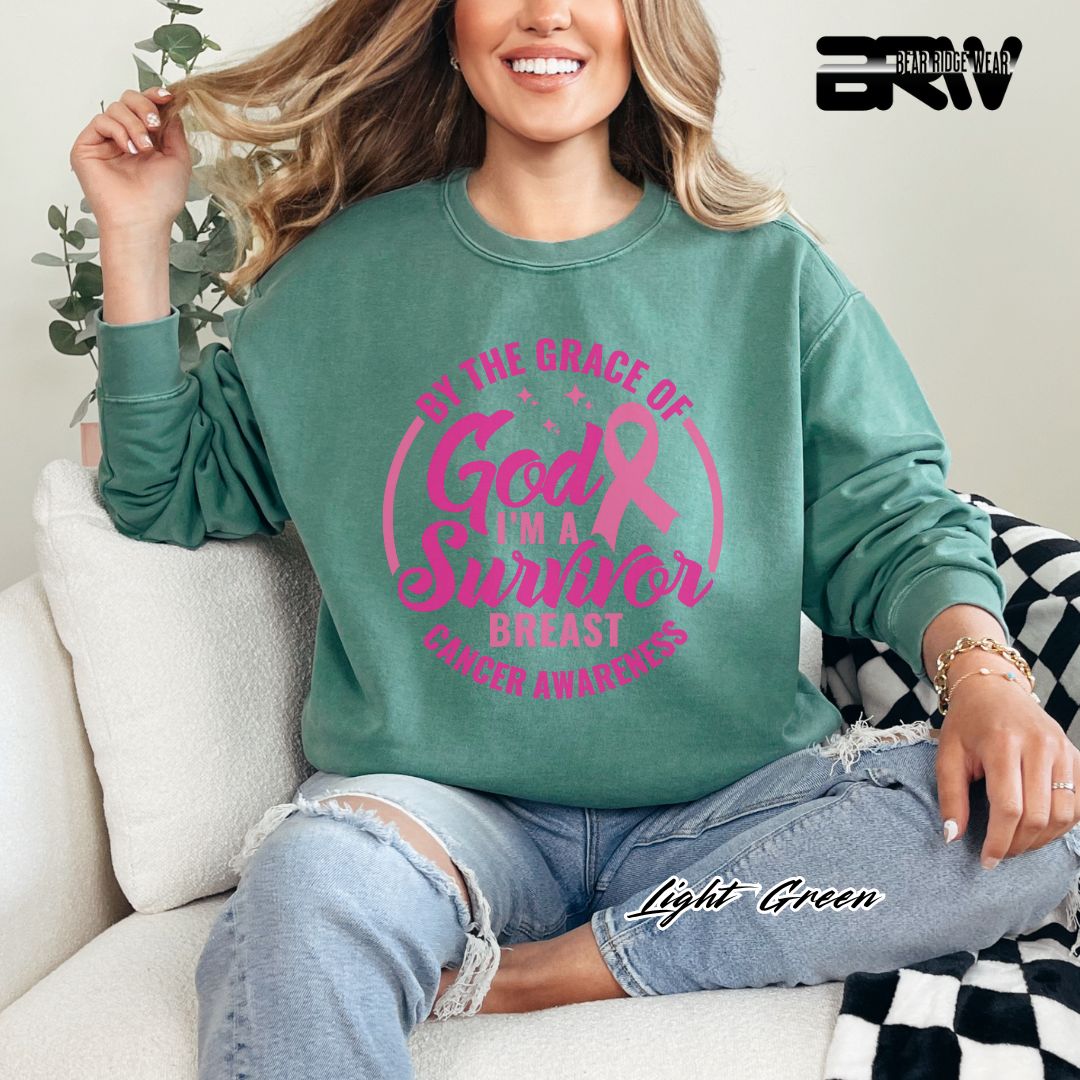 'By The Grace Of God I'm A Survivor' Awareness Long Sleeve Tee