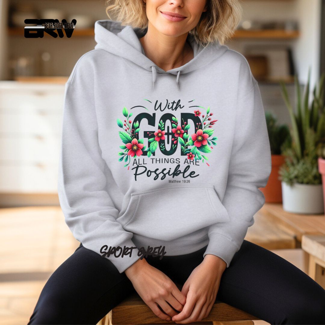 'With God All Things Are Possible' Faith Hoodie