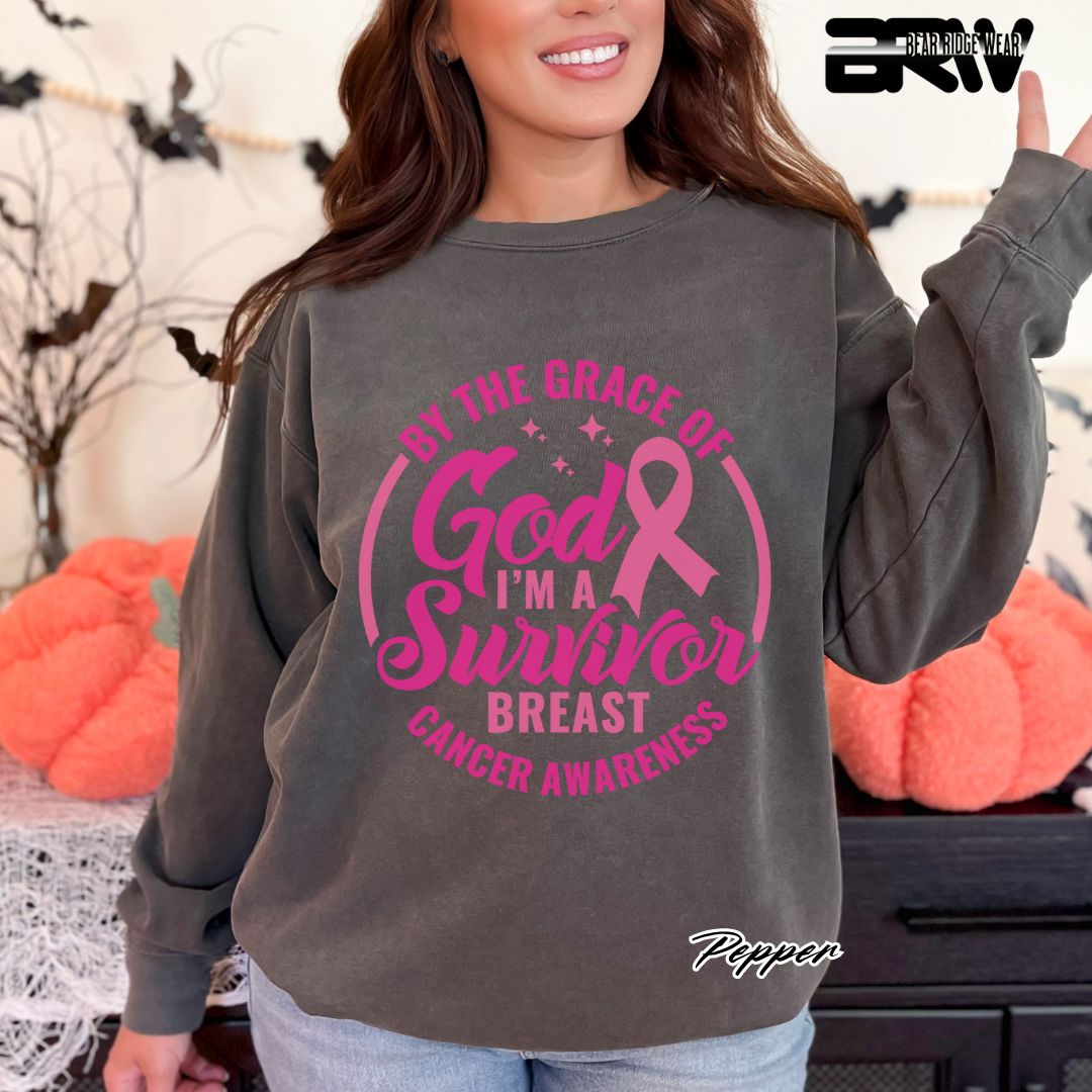 'By The Grace Of God I'm A Survivor' Awareness Long Sleeve Tee