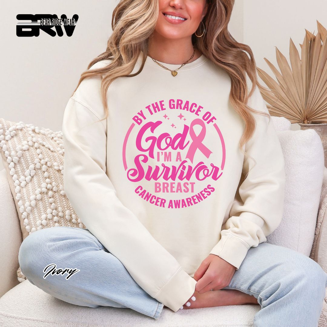 'By The Grace Of God I'm A Survivor' Awareness Long Sleeve Tee