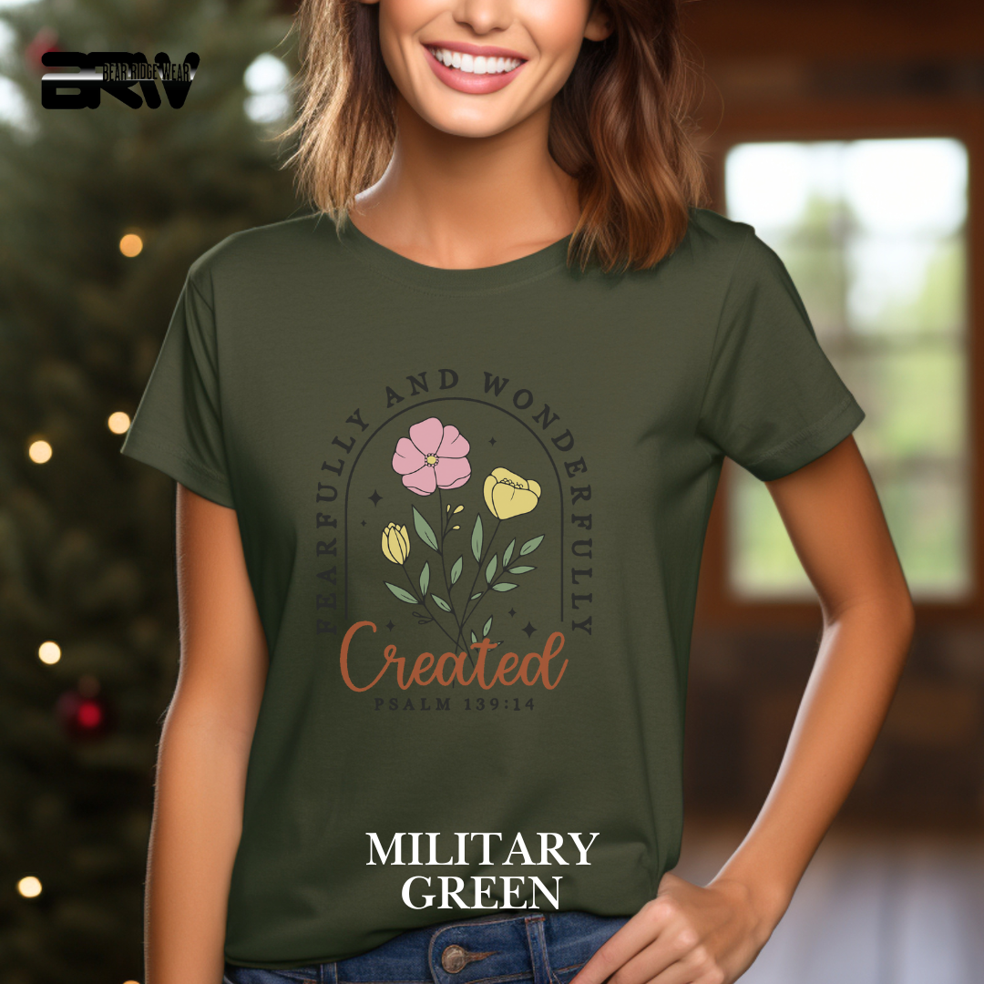 'Fearfully and Wonderfully Created' Faith Tee