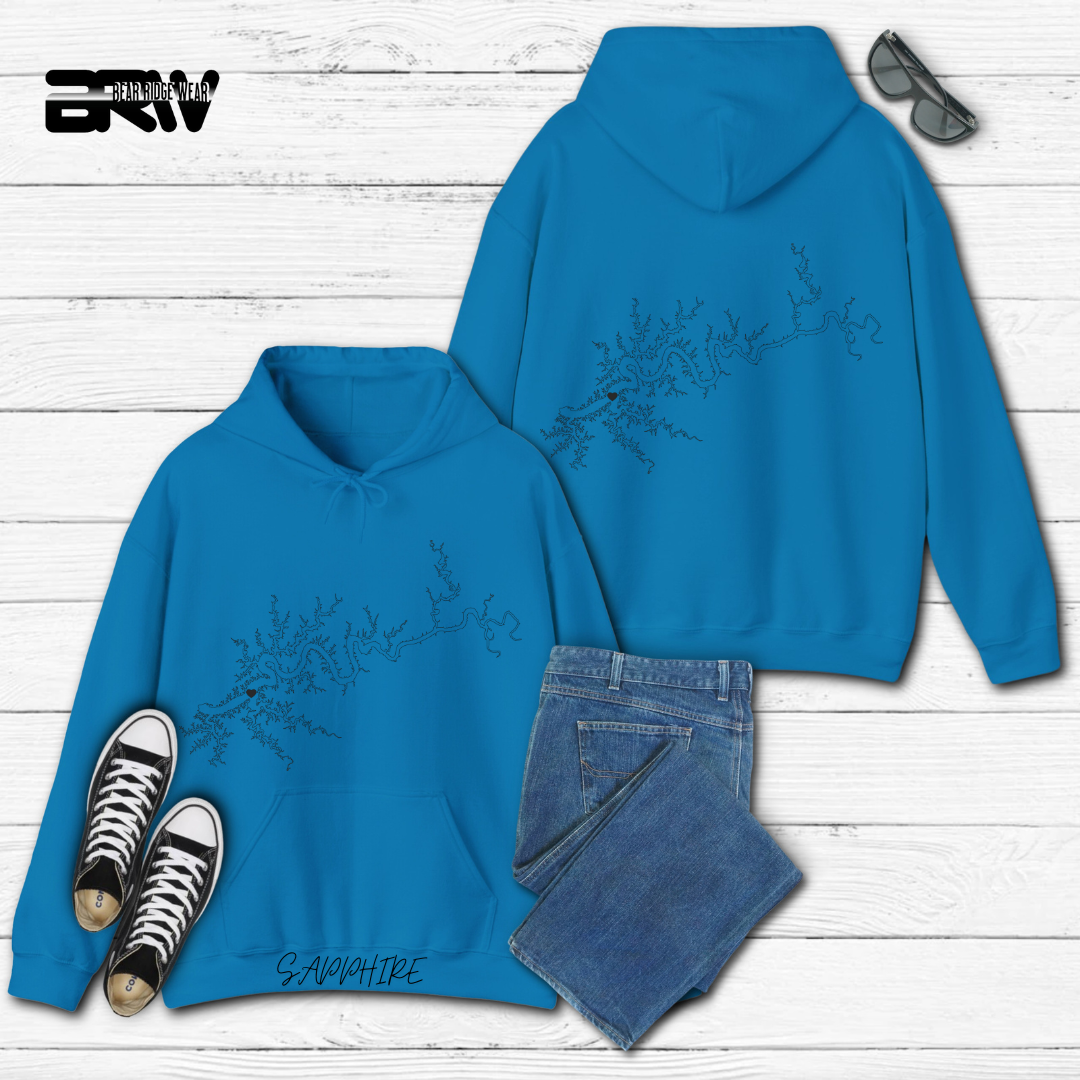 Minimalist Lake Cumberland Map Hoodie