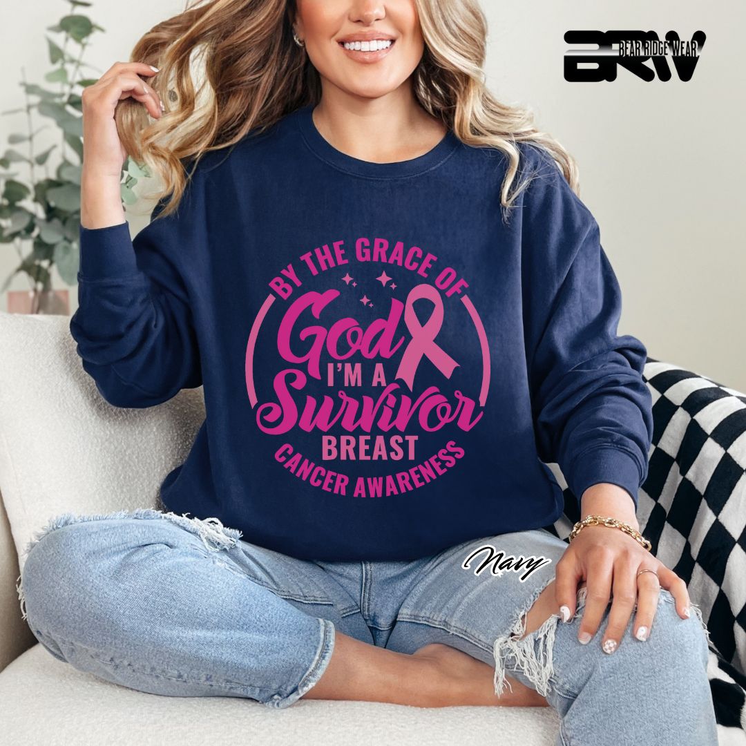 'By The Grace Of God I'm A Survivor' Awareness Long Sleeve Tee