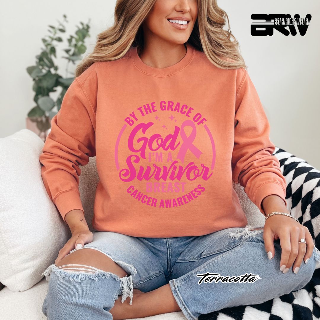 'By The Grace Of God I'm A Survivor' Awareness Long Sleeve Tee