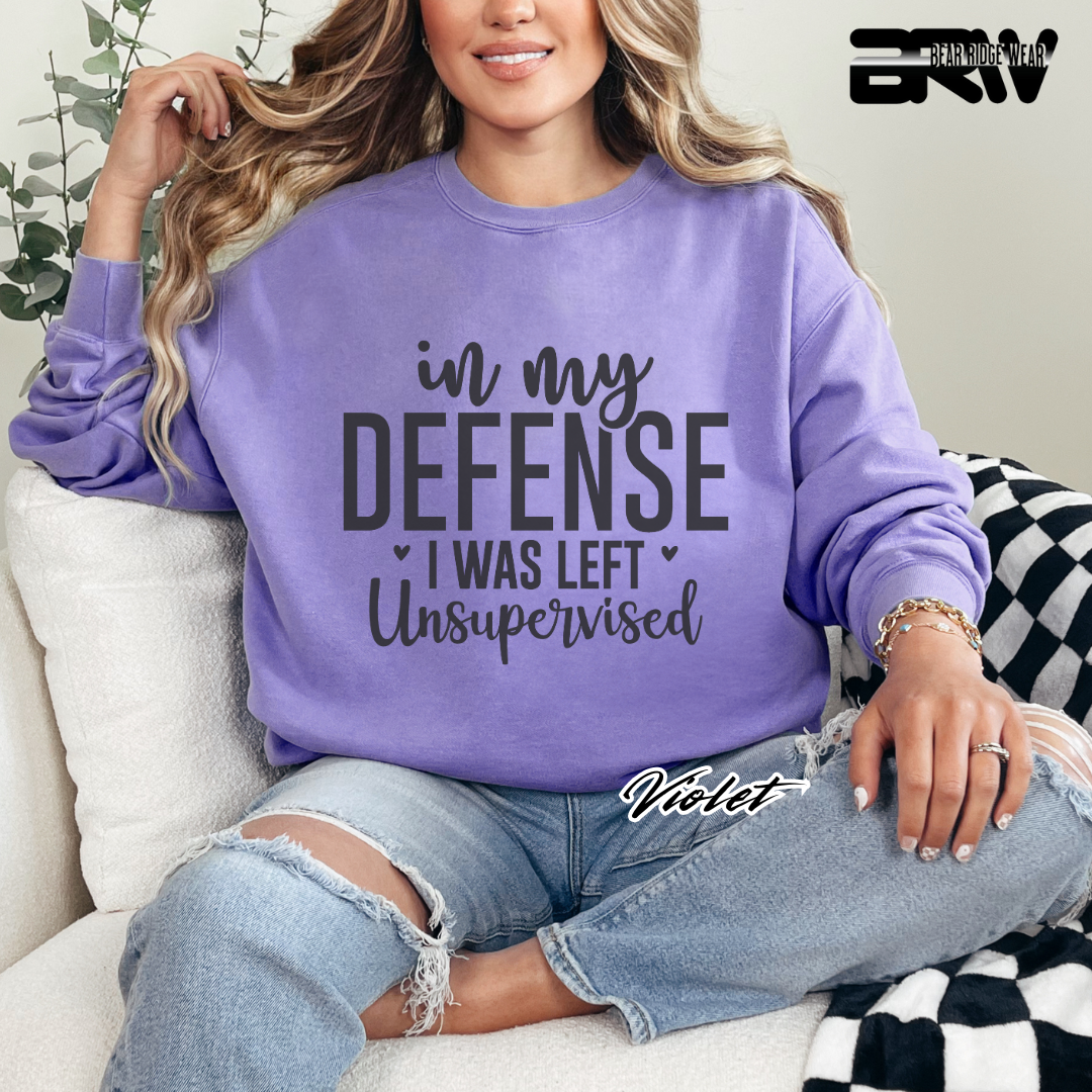 'In my defense, I was left unsupervised' Crewneck Sweatshirt