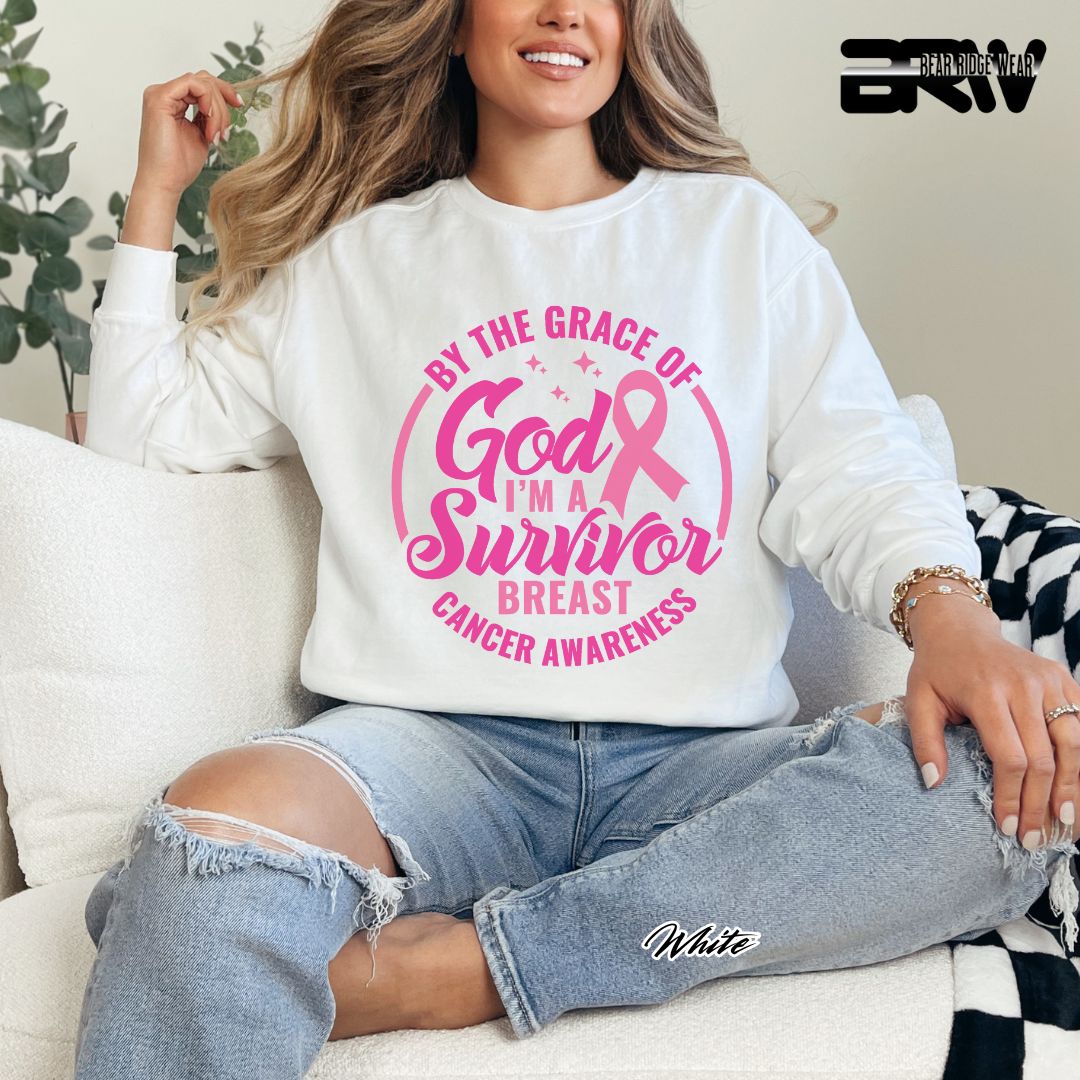 'By The Grace Of God I'm A Survivor' Awareness Long Sleeve Tee