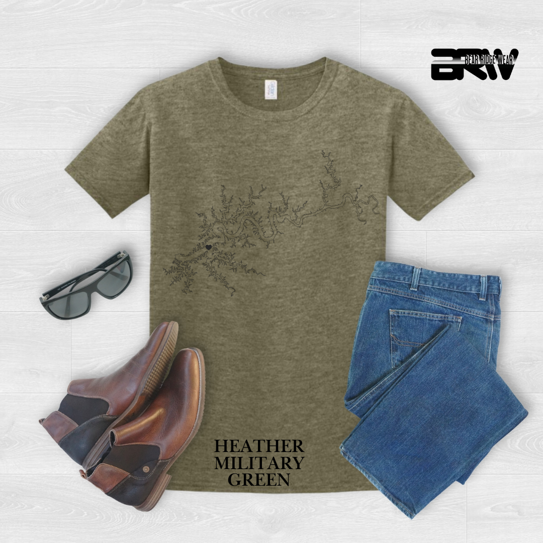 "Minimalist Lake Cumberland" Map Tee