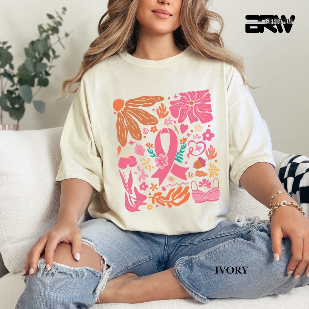 Breast Cancer Boho- Awareness Tees