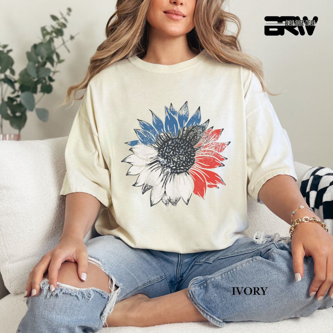 Sunflower- Patriotic Tee