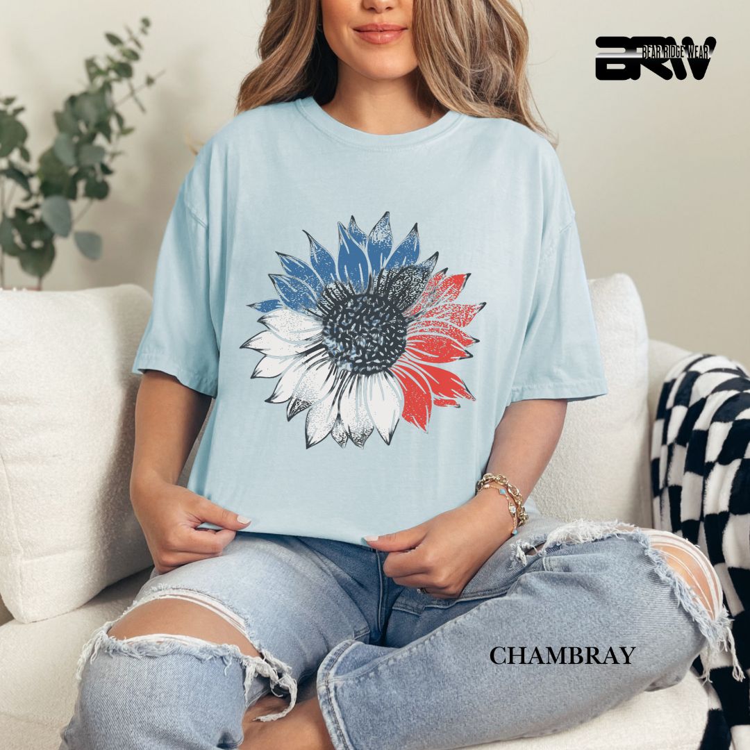 Sunflower- Patriotic Tee