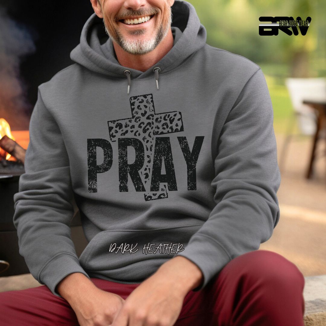 'Pray With Leopard Cross' Faith Hoodie