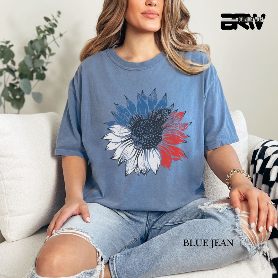 Sunflower- Patriotic Tee